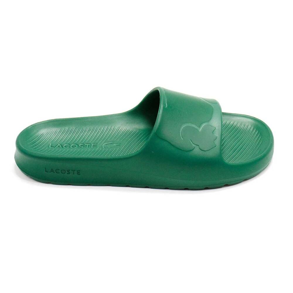 NEW LACOSTE men's croco 2.0 1122 2 slide sandals in green
